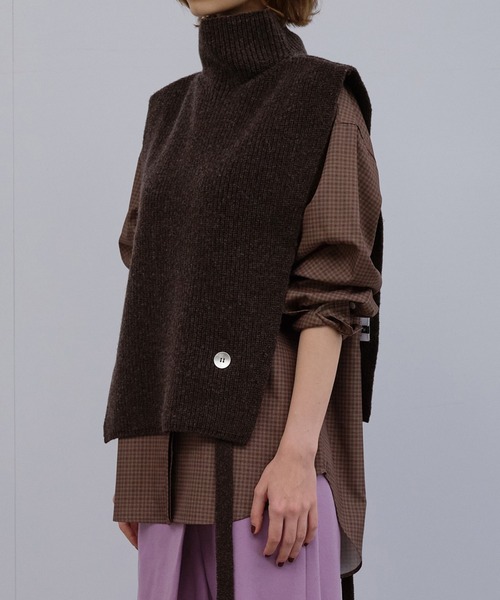 LE CIEL BLEU(ルシェルブルー)の「アシンメトリックニットベスト / Asymmetric Knit Vest(ニット/セーター・レディース・ブラウン/グレー/アイボリー・36)」の11枚目の写真
