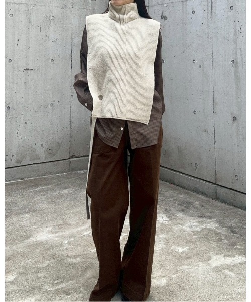 LE CIEL BLEU(ルシェルブルー)の「アシンメトリックニットベスト / Asymmetric Knit Vest(ニット/セーター・レディース・ブラウン/グレー/アイボリー・36)」の20枚目の写真