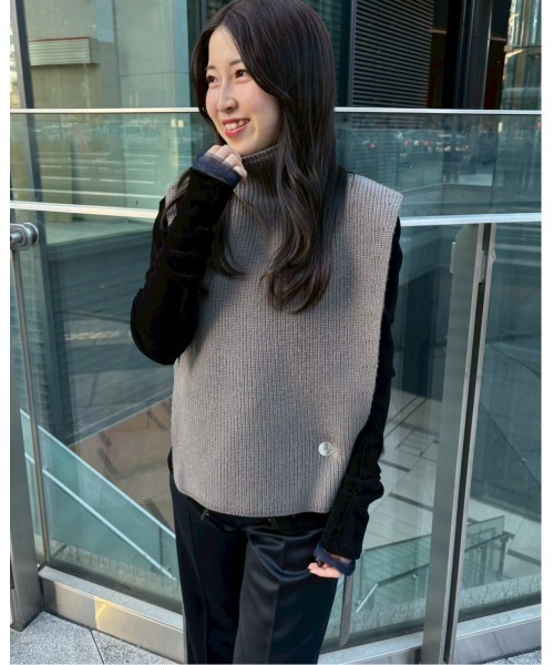 LE CIEL BLEU(ルシェルブルー)の「アシンメトリックニットベスト / Asymmetric Knit Vest(ニット/セーター・レディース・ブラウン/グレー/アイボリー・36)」の22枚目の写真