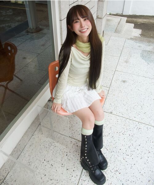 SALT AND CHOCOLATE（ソルトアンドチョコレート）の「ラウンドトライダーバックルブーツ412446014 (6cm/3色)（ブーツ・レディース・グレー/ブラウン/ブラック・22.5cm/23cm/23.5cm/24cm/24.5cm/25cm）」の17枚目の写真