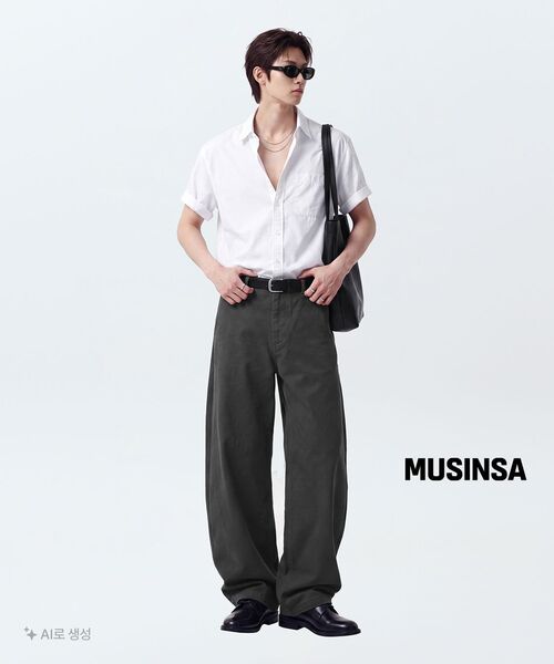 MUSINSA STANDARD（ムシンサスタンダード）の「リラックスドウォッシュドポプリン半袖シャツ[ホワイト]（シャツ/ブラウス・メンズ・その他・XX-LARGE/SMALL/MEDIUM/LARGE/X-LARGE）」の8枚目の写真