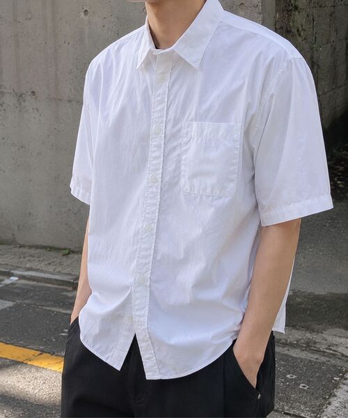 MUSINSA STANDARD（ムシンサスタンダード）の「リラックスドウォッシュドポプリン半袖シャツ[ホワイト]（シャツ/ブラウス・メンズ・その他・XX-LARGE/SMALL/MEDIUM/LARGE/X-LARGE）」の9枚目の写真