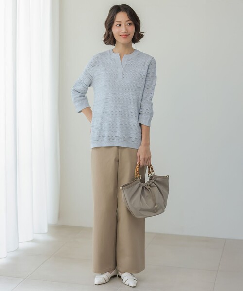 J.PRESS Ladies(J.プレス レディス)の「チノストレッチ ワイドパンツ(その他パンツ・レディース・ベージュ系/ネイビー系/アイボリー系・S/XS)」の17枚目の写真