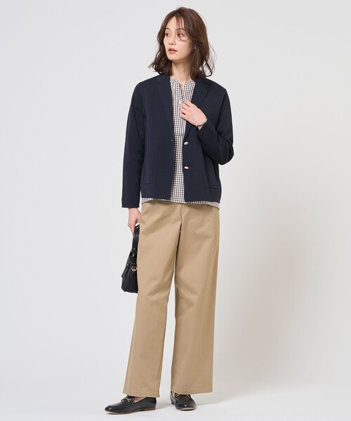J.PRESS Ladies(J.プレス レディス)の「チノストレッチ ワイドパンツ(その他パンツ・レディース・ベージュ系/ネイビー系/アイボリー系・S/XS)」の5枚目の写真