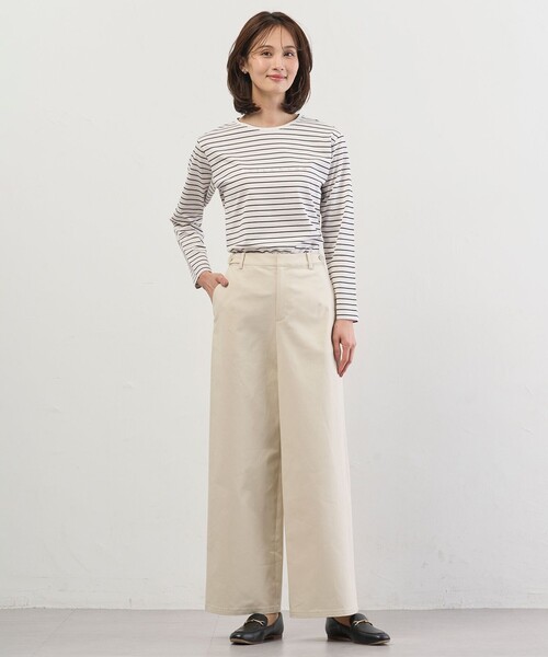 J.PRESS Ladies(J.プレス レディス)の「チノストレッチ ワイドパンツ(その他パンツ・レディース・ベージュ系/ネイビー系/アイボリー系・S/XS)」の13枚目の写真