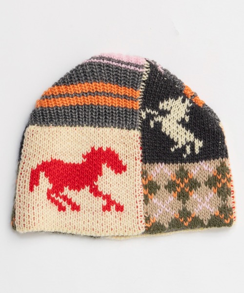 MAISON SPECIAL（メゾンスペシャル）の「Horse Beanie/ホースビーニー（ニットキャップ/ビーニー・レディース・ピンク/ブルー・FREE）」の6枚目の写真