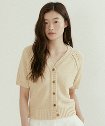 hanji blended v-neck knit-beige
