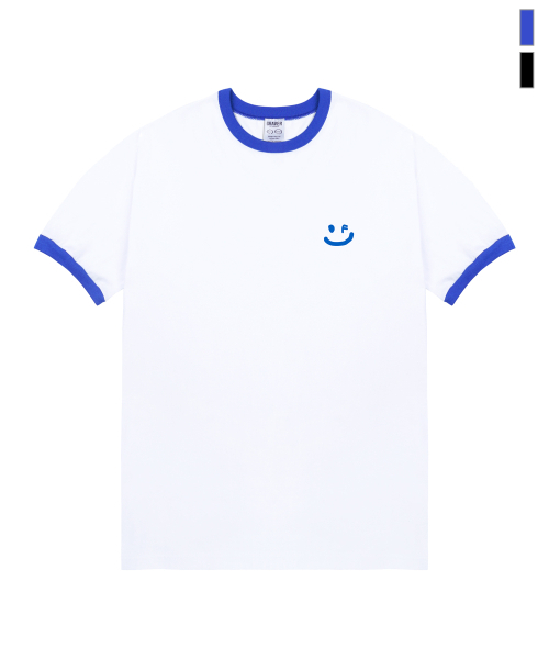 GRAVER（グレーバー）の「[UNISEX] Small Drawing Smile Ringer Short Sleeve T-shirt_2 colors（Tシャツ/カットソー・メンズ・ブルー/ブラック・LARGE/MEDIUM/SMALL）」の2枚目の写真