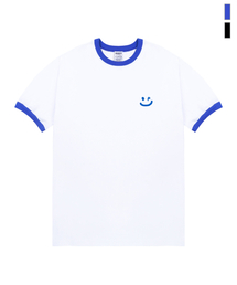 [UNISEX] Small Drawing Smile Ringer Short Sleeve T-shirt_2 colors