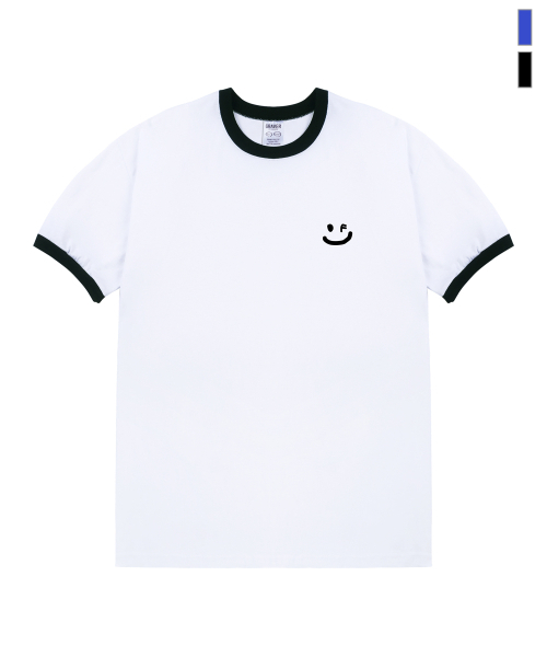 GRAVER（グレーバー）の「[UNISEX] Small Drawing Smile Ringer Short Sleeve T-shirt_2 colors（Tシャツ/カットソー・メンズ・ブルー/ブラック・LARGE/MEDIUM/SMALL）」の3枚目の写真