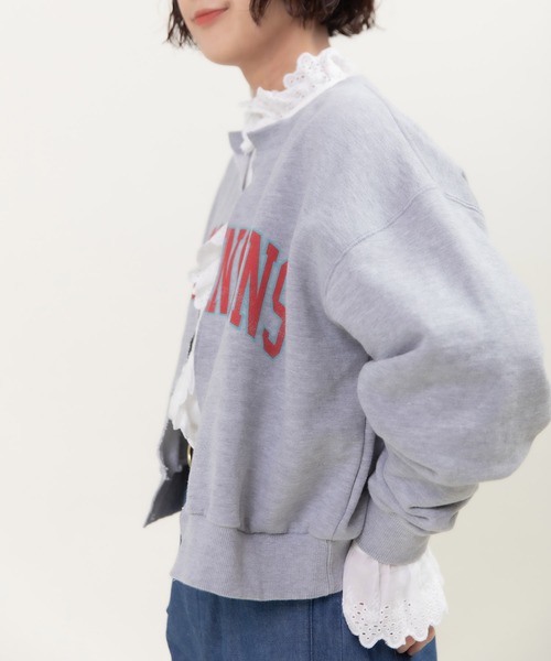 CHILD WOMAN（チャイルドウーマン）の「BONBONプリントスウェット リメイクはおりカーディガン（カーディガン/ボレロ・レディース・グレー/ネイビー・FREE）」の8枚目の写真