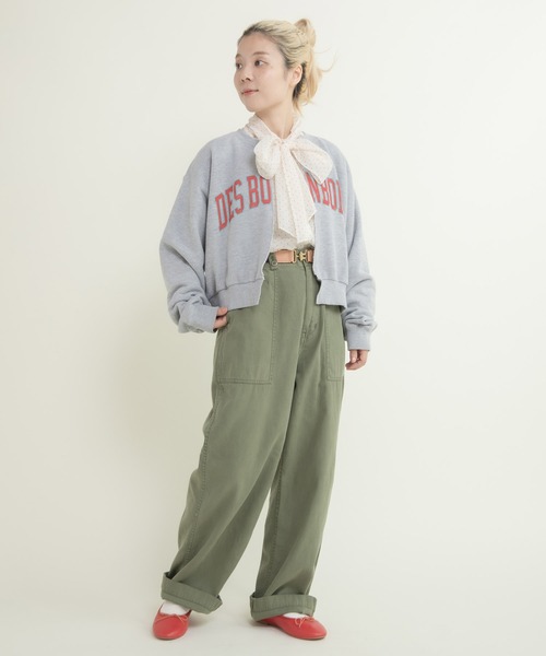 CHILD WOMAN（チャイルドウーマン）の「BONBONプリントスウェット リメイクはおりカーディガン（カーディガン/ボレロ・レディース・グレー/ネイビー・FREE）」の4枚目の写真