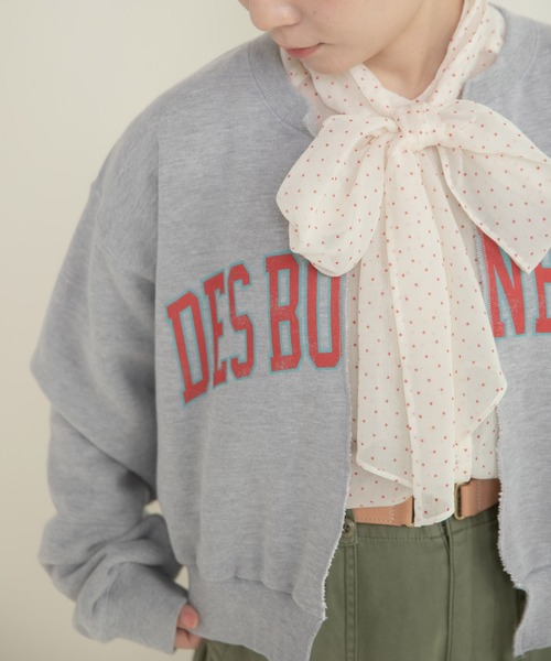 CHILD WOMAN（チャイルドウーマン）の「BONBONプリントスウェット リメイクはおりカーディガン（カーディガン/ボレロ・レディース・グレー/ネイビー・FREE）」の3枚目の写真