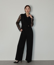 J by blue（ジェイバイブルー）の「テーラードオールインワンパンツドレス+ジャガードチュールトップスSET（パンツドレス）」