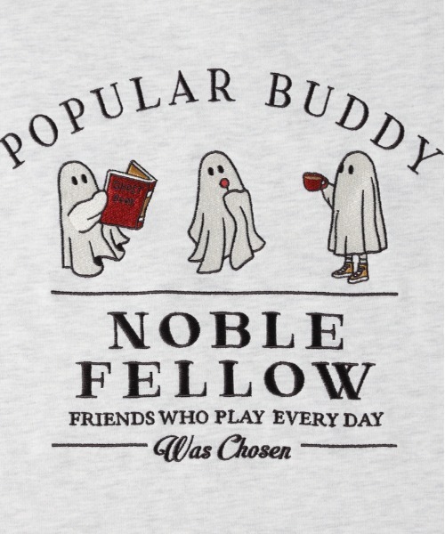 Right-on（ライトオン）の「【POWER TO THE PEOPLE】ゴースト刺繍クルーネックトレーナー（スウェット・メンズ・ブラック/グリーン/ライトグレー・L/XL/M）」の5枚目の写真