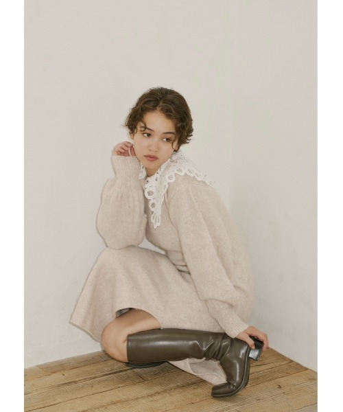 NOTREemor（ノートルエモア）の「Cherie Knit Dress（ワンピース・レディース・ベージュ/グレー・FREE）」の9枚目の写真