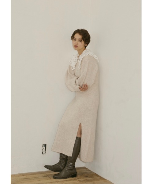 NOTREemor（ノートルエモア）の「Cherie Knit Dress（ワンピース・レディース・ベージュ/グレー・FREE）」の7枚目の写真