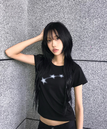 ミニスタライトクロップスリムフィット半袖Tシャツブラック