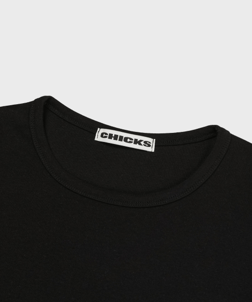 CHICKS(チックス)の「ミニスタライトクロップスリムフィット半袖Tシャツブラック(Tシャツ/カットソー・レディース・ブラック・FREE)」の3枚目の写真