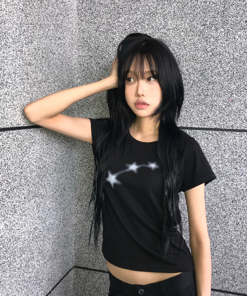 CHICKS(チックス)の「ミニスタライトクロップスリムフィット半袖Tシャツブラック(Tシャツ/カットソー・レディース・ブラック・FREE)」の7枚目の写真