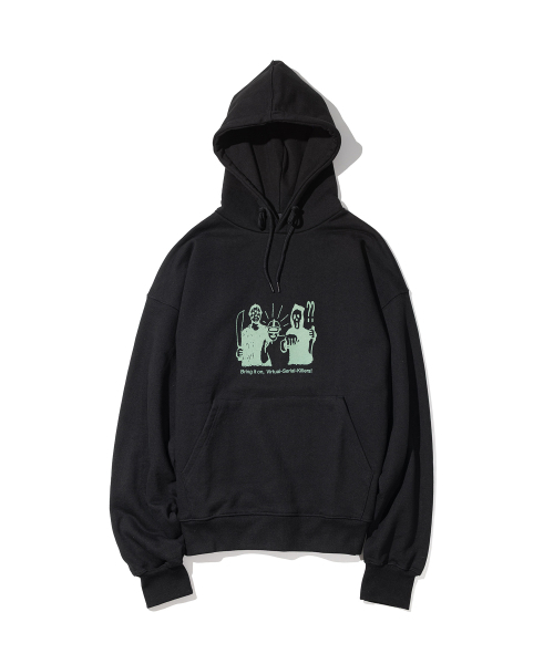 MASSNOUN(マスノウン)の「シリアルキラー オーバーサイズ ヘビー フードパーカー Tシャツ MFTHD002-BK(パーカー・レディース・その他・MEDIUM/SMALL)」の1枚目の写真