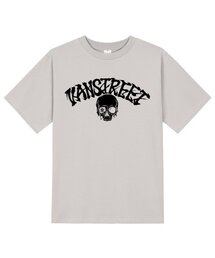KTC0168 レタリングスカルブラッド半袖Tシャツ - ベージュ