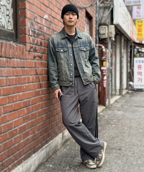 BUTTON SEOUL（ボタンソウル）の「ベーシックラインナイロンストリングパンツ（グレー）（スウェットパンツ・メンズ・その他・MEDIUM/LARGE/X-LARGE/SMALL/X-SMALL）」の6枚目の写真