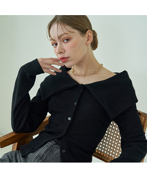 5OML（オーオーエムエル）の「リブニット2WAYカーディガン（ブラック）（カーディガン/ボレロ）」