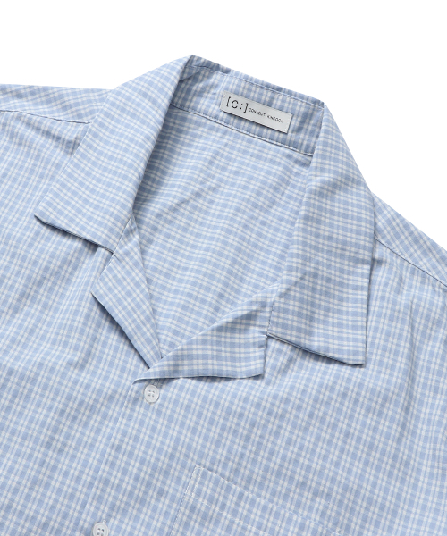 CONNECT KINLOCH(コネクトキンロック)の「オープンカラーギンガムチェックシャツ(ブルー)(シャツ/ブラウス・メンズ・その他・MEDIUM/LARGE/X-LARGE)」の4枚目の写真
