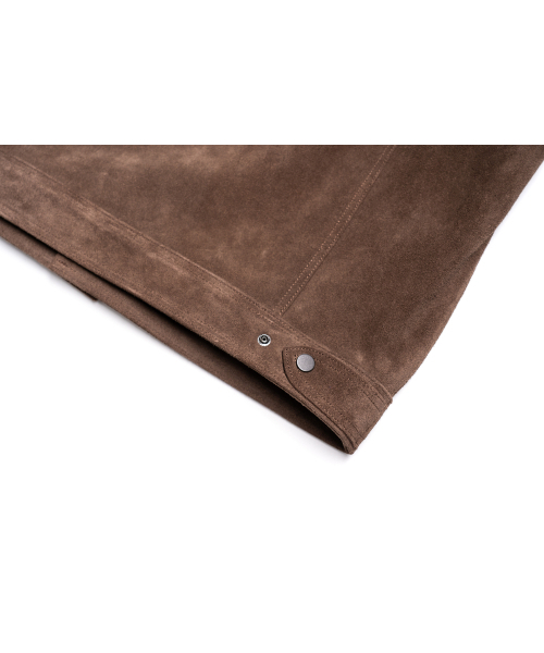 CONNECT KINLOCH（コネクトキンロック）の「[リアルレザー] 馬革ポイントスエードトラッカージャケット [ブラウン]（ライダースジャケット・メンズ・ブラウン・SMALL/MEDIUM/LARGE）」の5枚目の写真