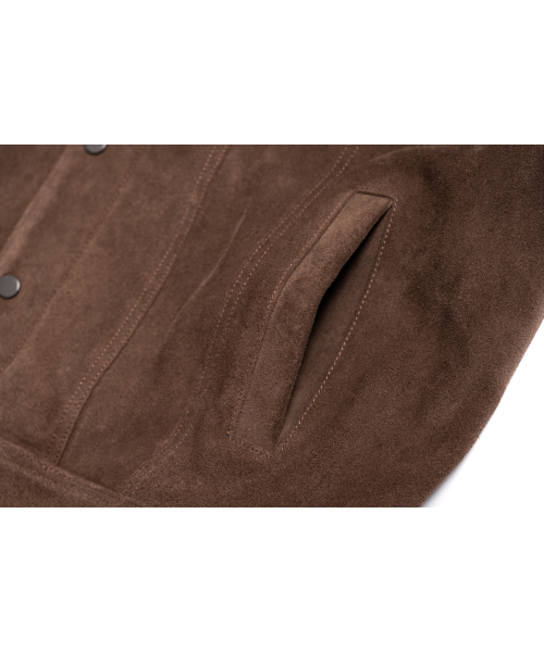CONNECT KINLOCH（コネクトキンロック）の「[リアルレザー] 馬革ポイントスエードトラッカージャケット [ブラウン]（ライダースジャケット・メンズ・ブラウン・SMALL/MEDIUM/LARGE）」の6枚目の写真