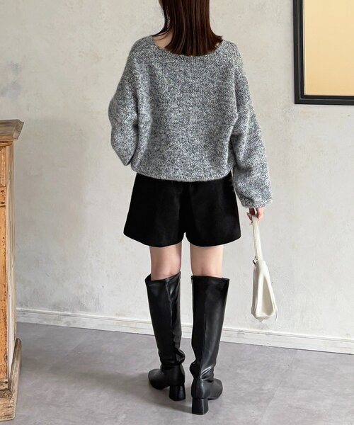 Thevon(ゼボン)の「VネックMIXショートニット(ニット/セーター・レディース・ベージュ/モカ/パープル/グレー・FREE)」の14枚目の写真