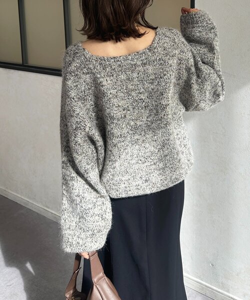 Thevon(ゼボン)の「VネックMIXショートニット(ニット/セーター・レディース・ベージュ/モカ/パープル/グレー・FREE)」の18枚目の写真