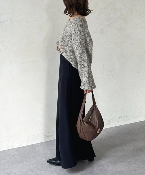 Thevon(ゼボン)の「VネックMIXショートニット(ニット/セーター・レディース・ベージュ/モカ/パープル/グレー・FREE)」の21枚目の写真