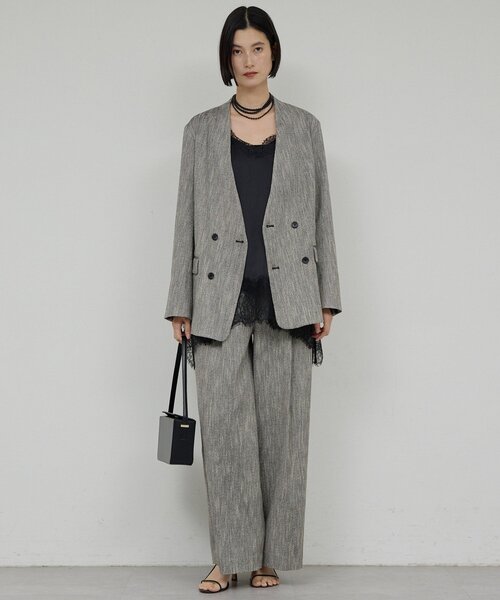 GALLARDAGALANTE(ガリャルダガランテ)の「【セットアップ対応】ノーカラーツイードジャケット(その他アウター・レディース・ベージュ/ブラック・FREE)」の8枚目の写真