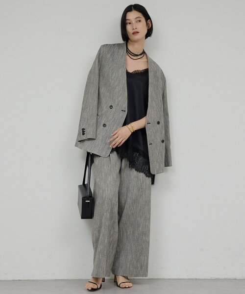 GALLARDAGALANTE(ガリャルダガランテ)の「【セットアップ対応】ノーカラーツイードジャケット(その他アウター・レディース・ベージュ/ブラック・FREE)」の9枚目の写真