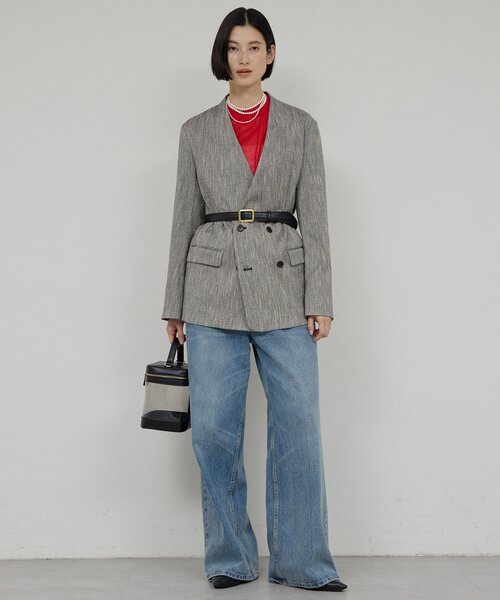 GALLARDAGALANTE(ガリャルダガランテ)の「【セットアップ対応】ノーカラーツイードジャケット(その他アウター・レディース・ベージュ/ブラック・FREE)」の13枚目の写真