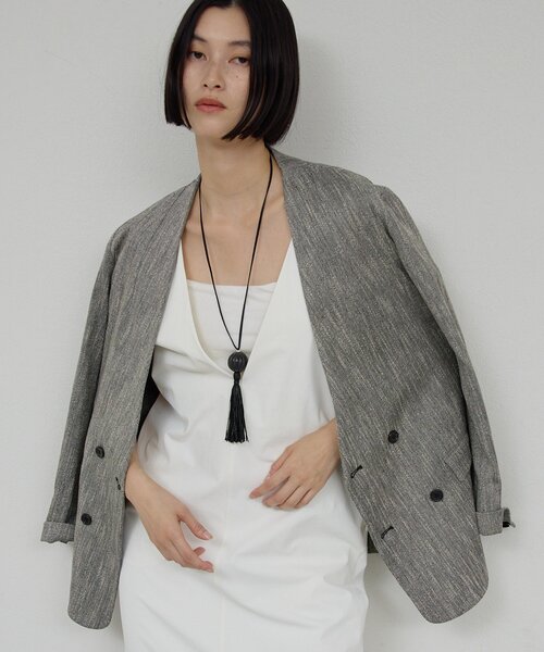 GALLARDAGALANTE(ガリャルダガランテ)の「【セットアップ対応】ノーカラーツイードジャケット(その他アウター・レディース・ベージュ/ブラック・FREE)」の15枚目の写真