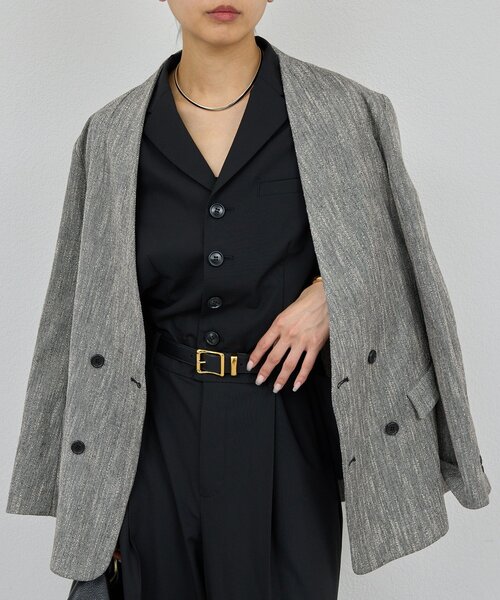 GALLARDAGALANTE(ガリャルダガランテ)の「【セットアップ対応】ノーカラーツイードジャケット(その他アウター・レディース・ベージュ/ブラック・FREE)」の17枚目の写真