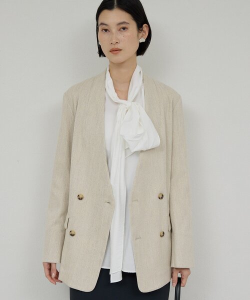 GALLARDAGALANTE(ガリャルダガランテ)の「【セットアップ対応】ノーカラーツイードジャケット(その他アウター・レディース・ベージュ/ブラック・FREE)」の21枚目の写真