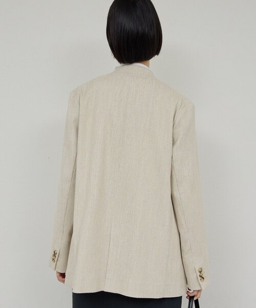 セール】【セットアップ対応】ノーカラーツイードジャケット（その他