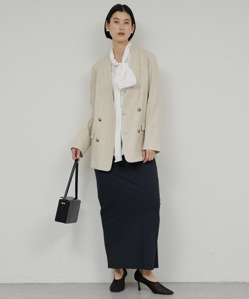 セール】【セットアップ対応】ノーカラーツイードジャケット（その他