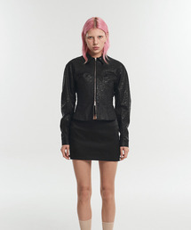 CORSET SHORT JACKET - BLACK