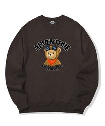 パイロットベアグラフィック クルーネック - ブラウン