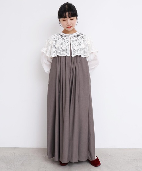 l'atelier du savon(アトリエドサボン)の「handcraft かぎ針とお花のボレロ襟ブラウス(シャツ/ブラウス・レディース・ブラック/ホワイト・FREE)」の22枚目の写真