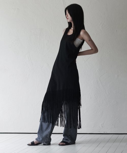 RUBATI(ルバティ)の「レイヤードフリンジジャージーワンピース_ブラック(ワンピース・レディース・その他・size2/size1)」の2枚目の写真