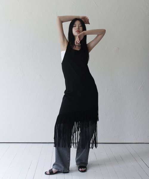 RUBATI(ルバティ)の「レイヤードフリンジジャージーワンピース_ブラック(ワンピース・レディース・その他・size2/size1)」の3枚目の写真