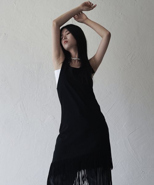 RUBATI(ルバティ)の「レイヤードフリンジジャージーワンピース_ブラック(ワンピース・レディース・その他・size2/size1)」の4枚目の写真