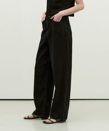ADAUL（アダウル）の「レバ サマー ハイウエスト ワイドパンツ - black（デニムパンツ）」