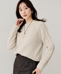 UNTITLED | 【洗える】スポンディッシュ ケーブル柄ニット(ニット/セーター)